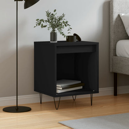 Bedside Cabinet Black 40X35X50 Cm Engineered Wood