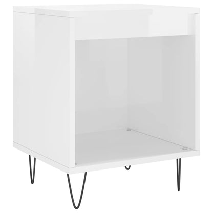 Bedside Cabinet High Gloss White 40X35X50 Cm Engineered Wood