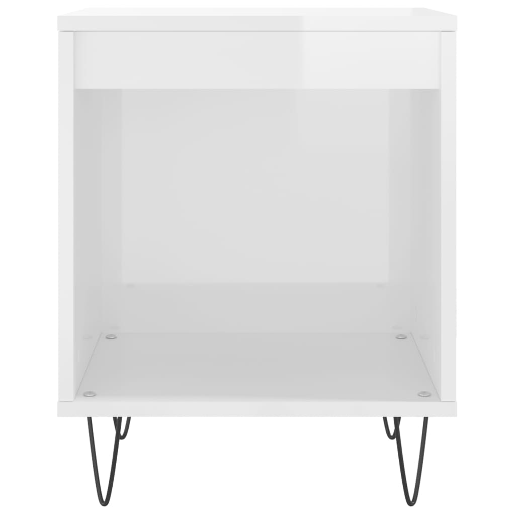 Bedside Cabinet High Gloss White 40X35X50 Cm Engineered Wood