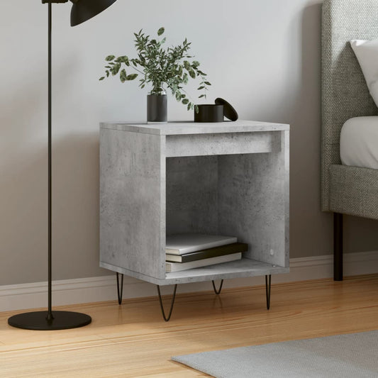 Bedside Cabinet Concrete Grey 40X35X50 Cm Engineered Wood