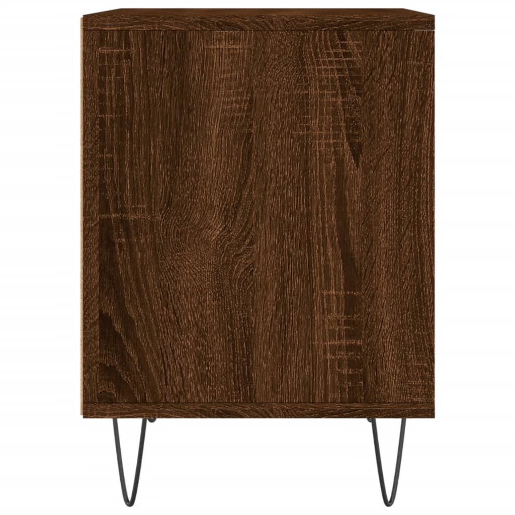 Bedside Cabinet Brown Oak 40X35X50 Cm Engineered Wood