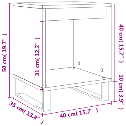 Bedside Cabinet White 40X35X50 Cm Engineered Wood