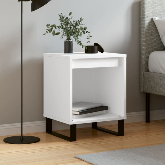 Bedside Cabinet White 40X35X50 Cm Engineered Wood