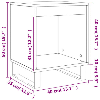 Bedside Cabinet Smoked Oak 40X35X50 Cm Engineered Wood