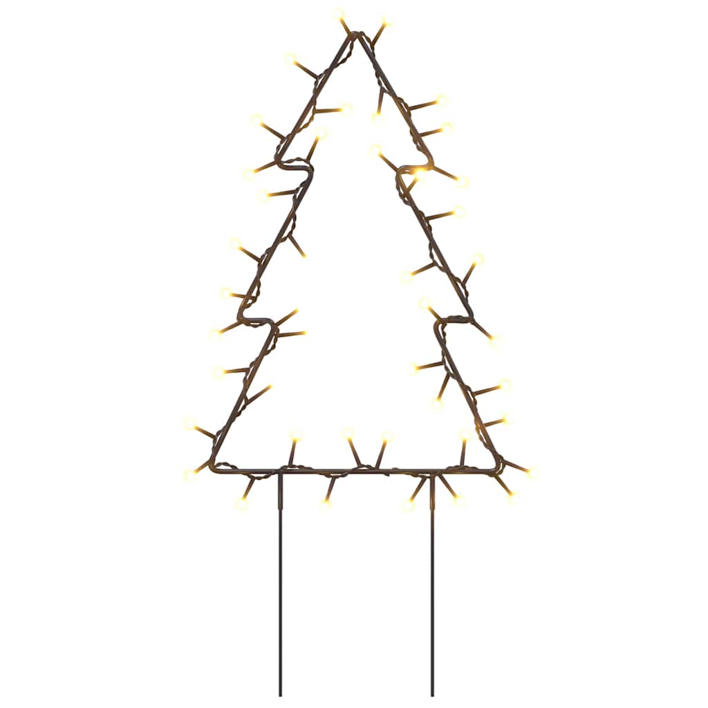 Christmas Light Decorations With Spikes 3 Pcs Tree 50 Leds 30 Cm