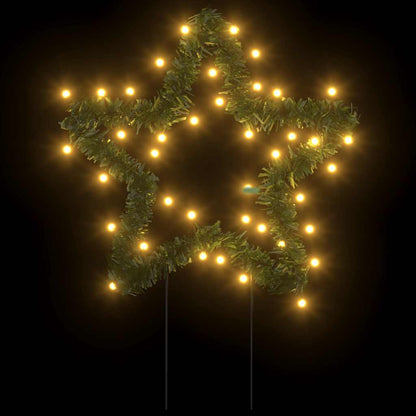 Christmas Light Decorations With Spikes 3 Pcs Star 50 Leds 29 Cm