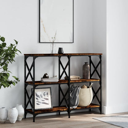 Console Table Smoked Oak 100X28X80.5 Cm Engineered Wood