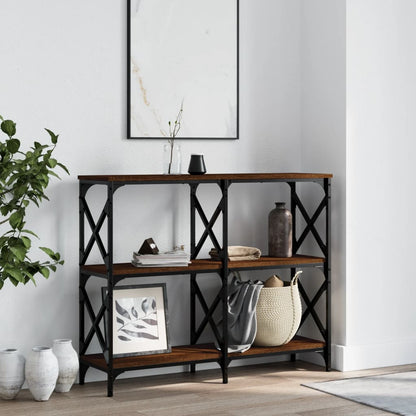 Console Table Brown Oak 100X28X80.5 Cm Engineered Wood