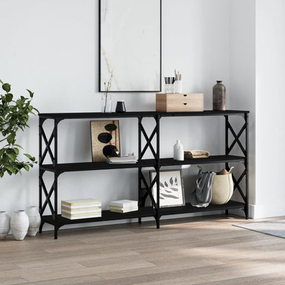 Console Table Black 156X28X80.5 Cm Engineered Wood