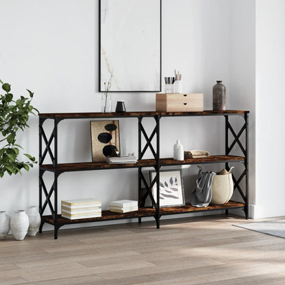 Console Table Smoked Oak 156X28X80.5 Cm Engineered Wood