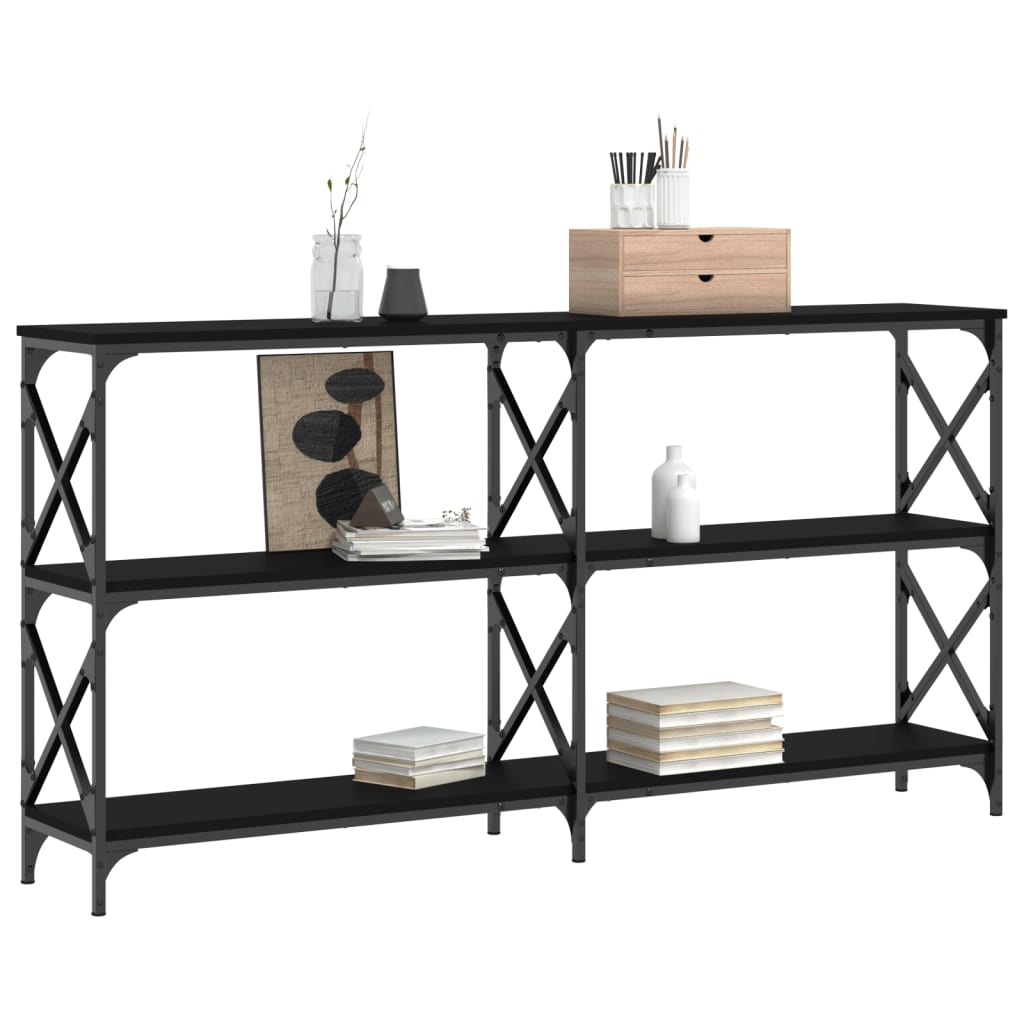 Console Table Black 200X28X80.5 Cm Engineered Wood