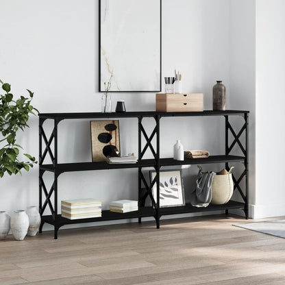 Console Table Black 200X28X80.5 Cm Engineered Wood