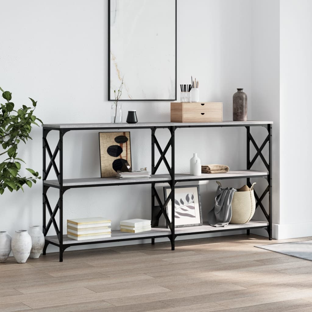 Console Table Grey Sonoma 200X28X80.5 Cm Engineered Wood