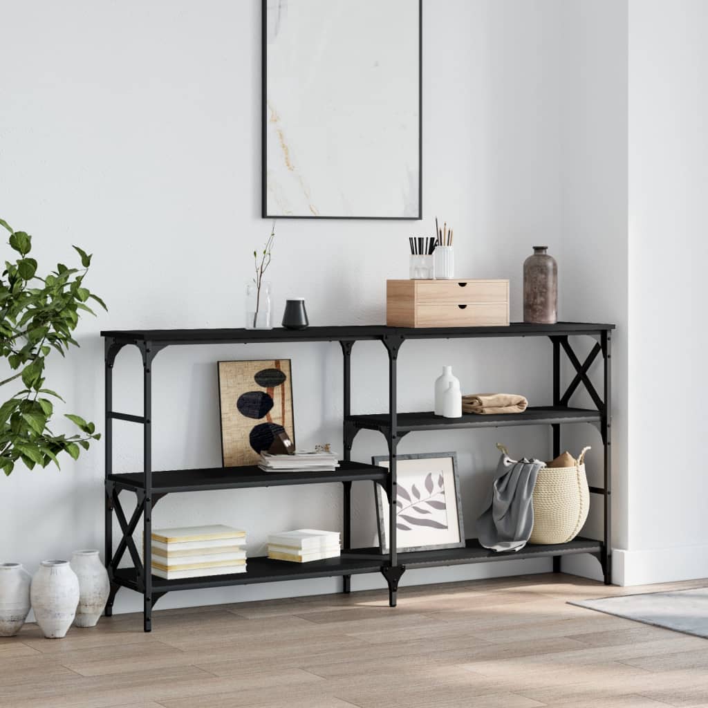 Console Table Black 150X29X76.5 Cm Engineered Wood