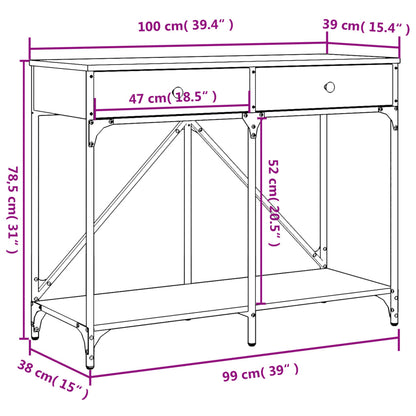 Console Table Black 100X39X78.5 Cm Engineered Wood