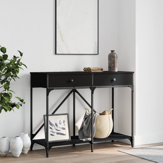 Console Table Black 100X39X78.5 Cm Engineered Wood