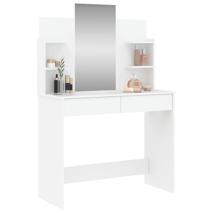 Dressing Table With Mirror White 96X39X142 Cm