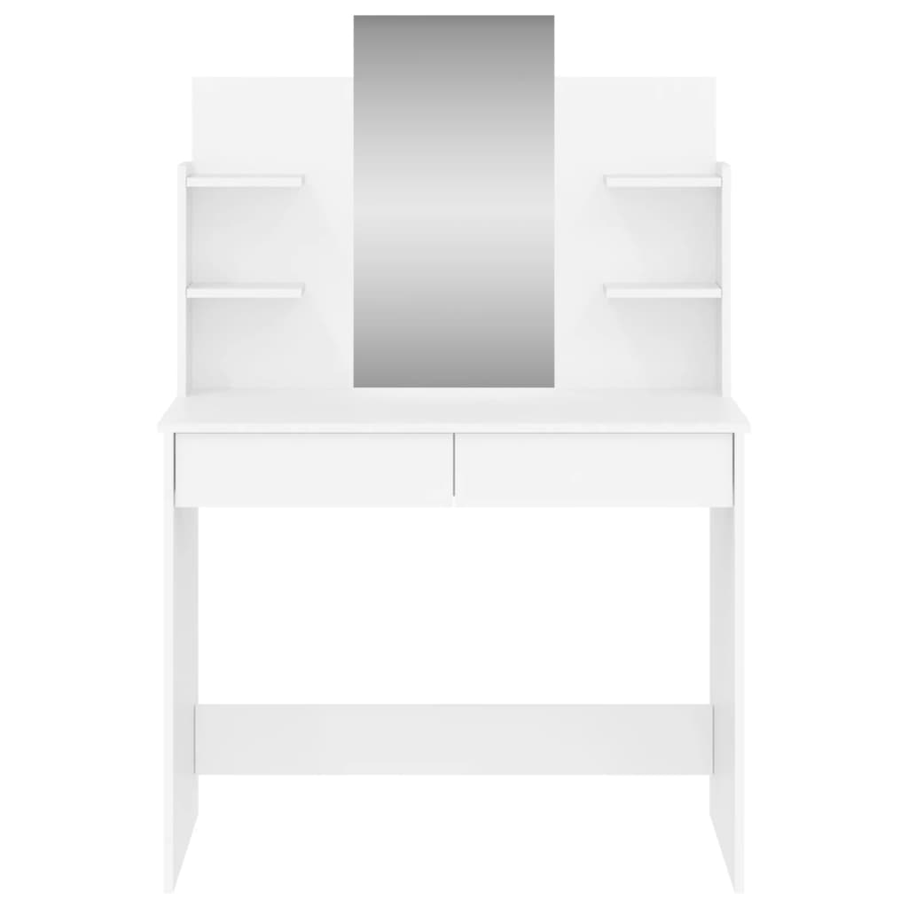 Dressing Table With Mirror White 96X39X142 Cm