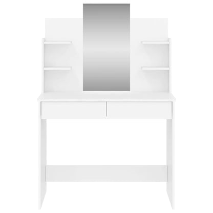 Dressing Table With Mirror White 96X39X142 Cm