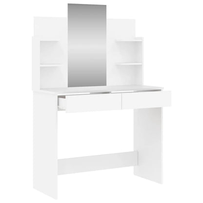 Dressing Table With Mirror White 96X39X142 Cm