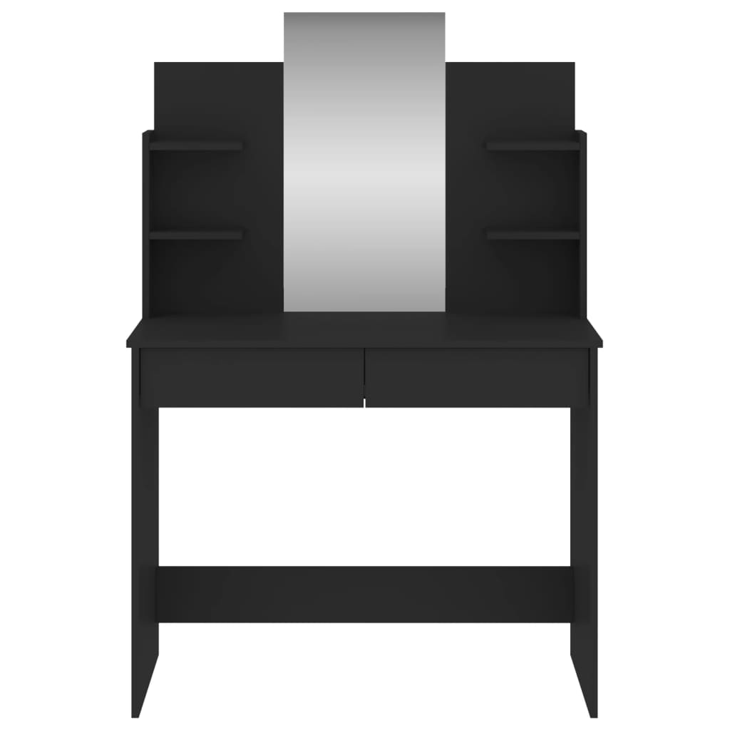 Dressing Table With Mirror Black 96X39X142 Cm