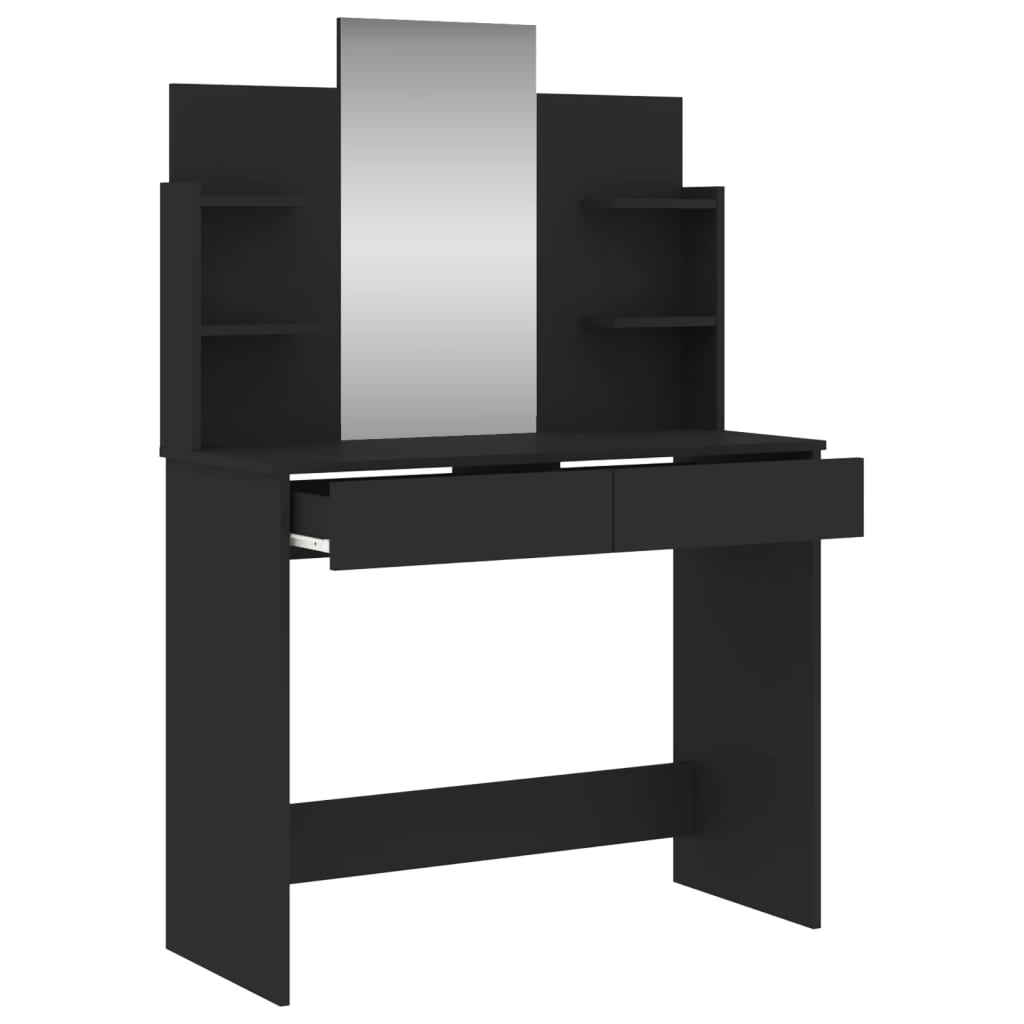 Dressing Table With Mirror Black 96X39X142 Cm