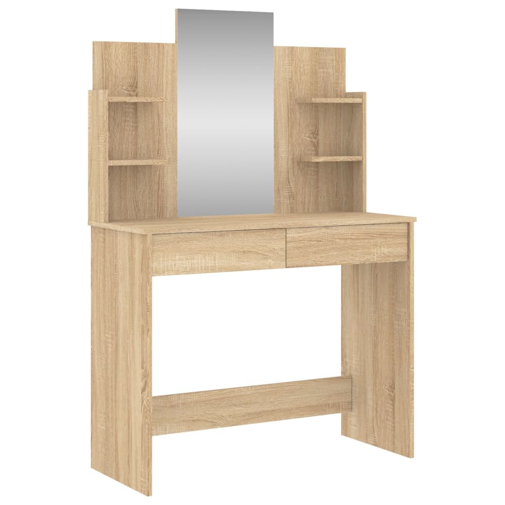 Dressing Table With Mirror Sonoma Oak 96X39X142 Cm