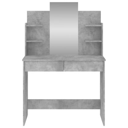 Dressing Table With Mirror Concrete Grey 96X39X142 Cm