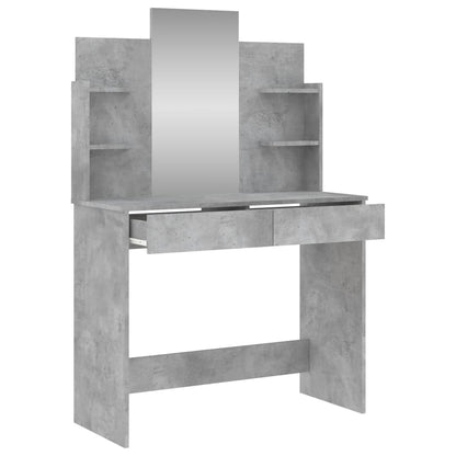 Dressing Table With Mirror Concrete Grey 96X39X142 Cm