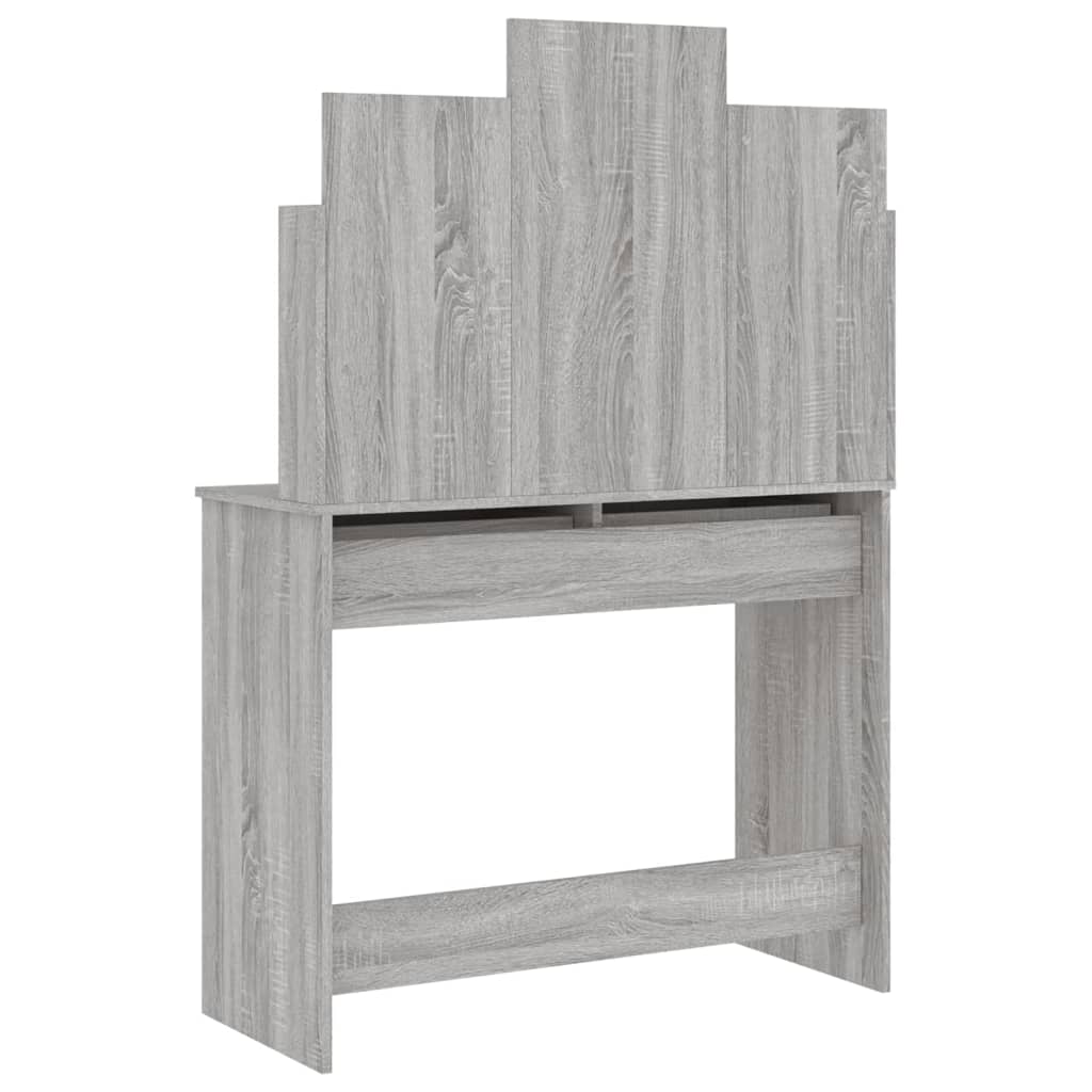 Dressing Table With Mirror Grey Sonoma 96X39X142 Cm