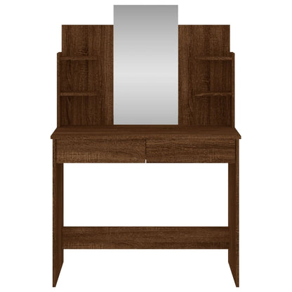 Dressing Table With Mirror Brown Oak 96X39X142 Cm