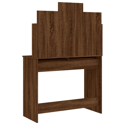 Dressing Table With Mirror Brown Oak 96X39X142 Cm