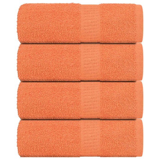 Guest Towels 4 Pcs Orange 30X50 Cm 360 Gsm 100% Cotton