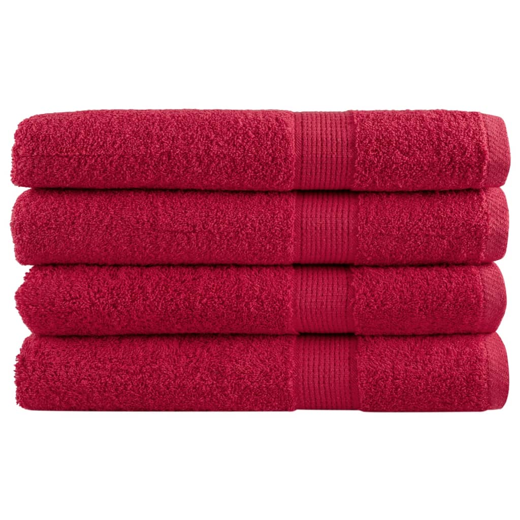 Premium Towels Solund 4 Pcs Red 100X200 Cm 600 Gsm