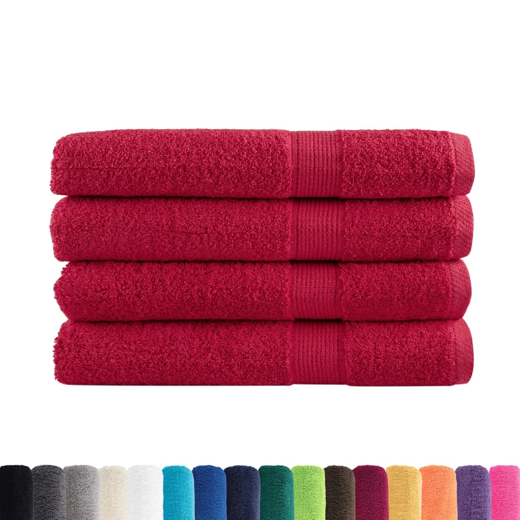 Premium Towels Solund 4 Pcs Red 100X200 Cm 600 Gsm