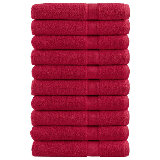 Premium Towels Solund 10 Pcs Red 100X200 Cm 600 Gsm