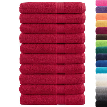 Premium Towels Solund 10 Pcs Red 100X200 Cm 600 Gsm