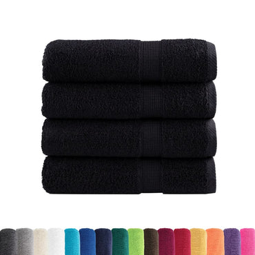 Premium Hand Towels Solund 4 Pcs Black 50X100 Cm 600 Gsm