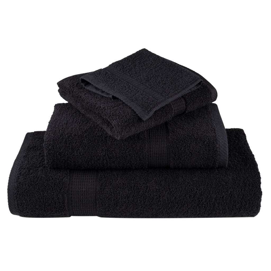 Premium Hand Towels Solund 4 Pcs Black 50X100 Cm 600 Gsm