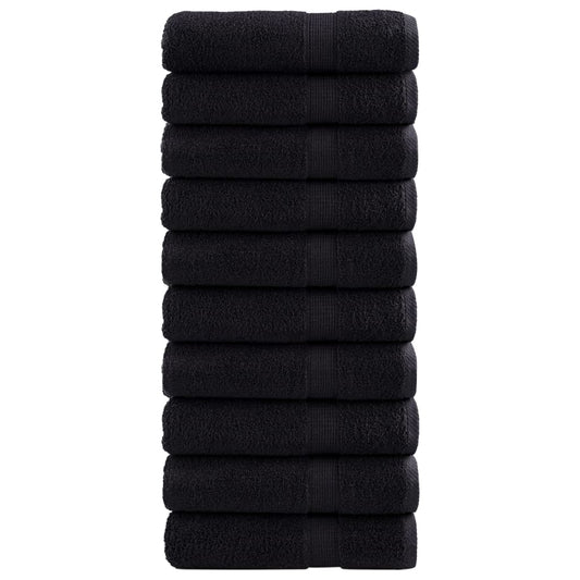 Premium Shower Towels Solund 10 Pcs Black 70X140 Cm 600 Gsm