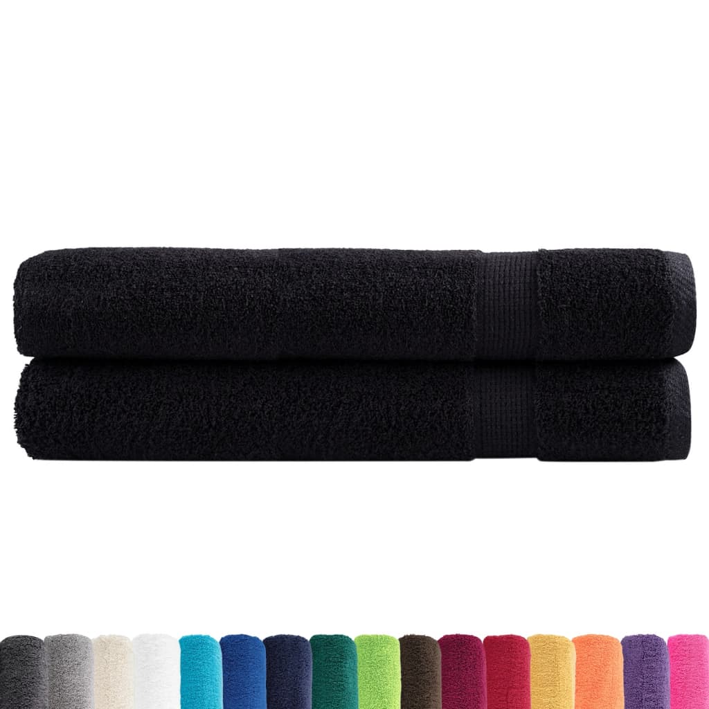 Premium Sauna Towels Solund 2 Pcs Black 80X200 Cm 600 Gsm