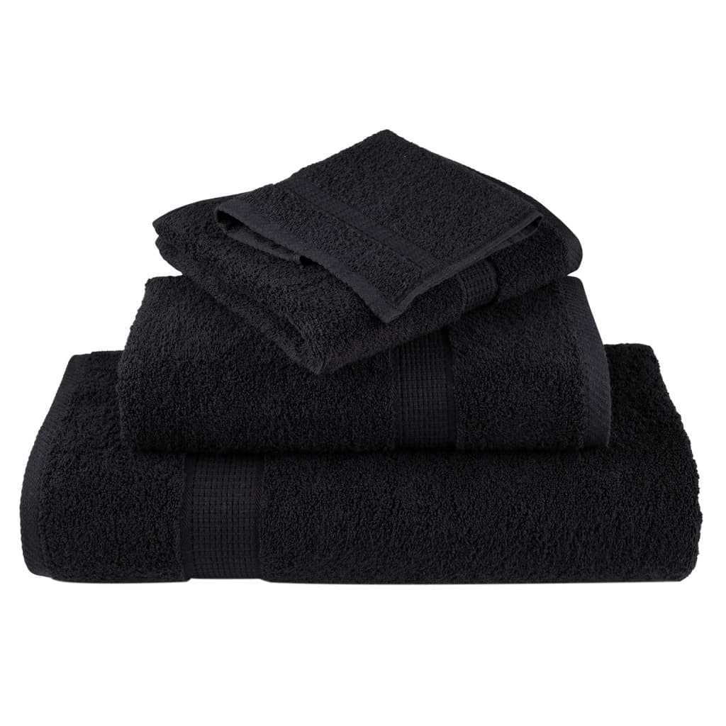 Premium Sauna Towels Solund 4 Pcs Black 80X200 Cm 600 Gsm