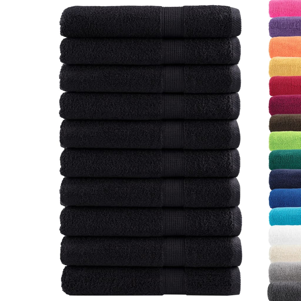 Premium Sauna Towels Solund 10 Pcs Black 80X200 Cm 600 Gsm