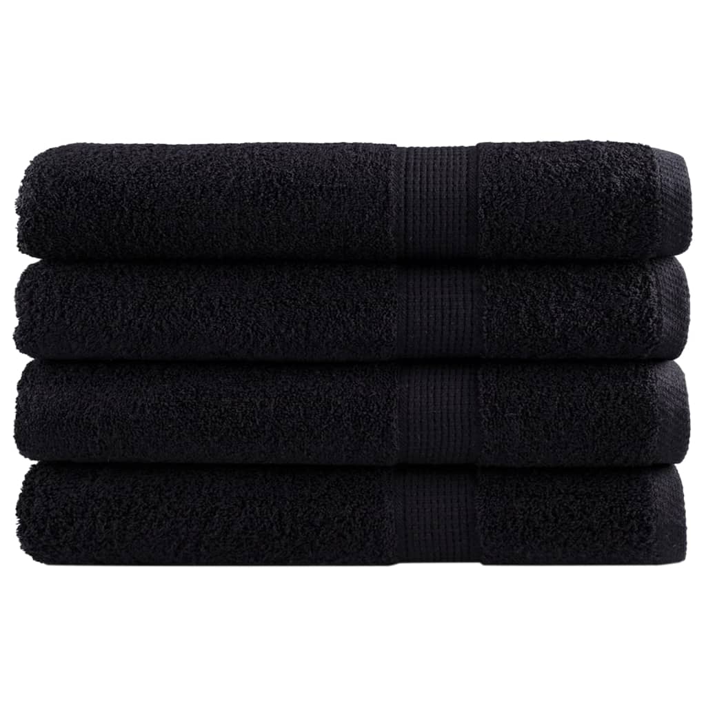 Premium Towels Solund 4 Pcs Black 100X200 Cm 600 Gsm