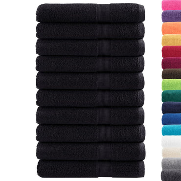 Premium Towels Solund 10 Pcs Black 100X200 Cm 600 Gsm