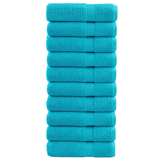 Premium Hand Towels Solund 10 Pcs Turquoise 50X100 Cm 600 Gsm