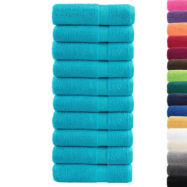 Premium Hand Towels Solund 10 Pcs Turquoise 50X100 Cm 600 Gsm