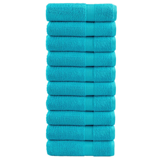 Premium Shower Towels Solund 10 Pcs Turquoise 70X140 Cm 600 Gsm