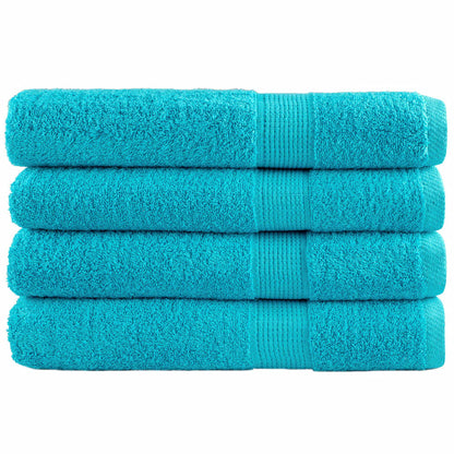 Premium Sauna Towels Solund 4 Pcs Turquoise 80X200 Cm 600 Gsm