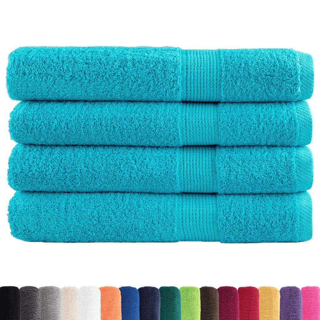 Premium Sauna Towels Solund 4 Pcs Turquoise 80X200 Cm 600 Gsm